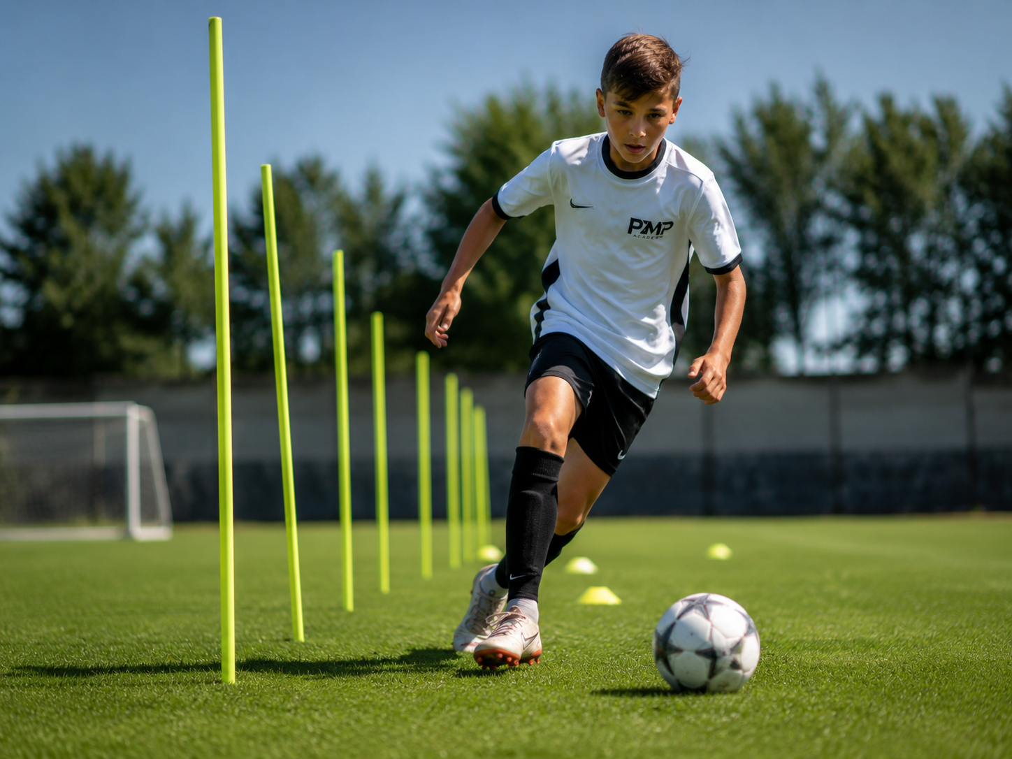 Speler in training gericht op mentaliteit en discipline bij PMP Academy